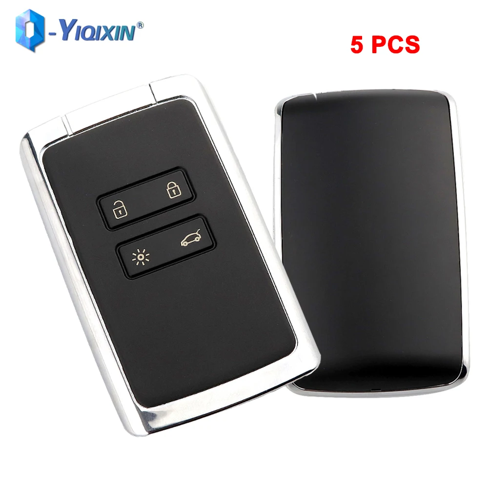 YIQIXIN 5 PCS 4 Button Remote Car Key Shell For Renault Megane 4 Talisman Koleos Correga Espace Kadjar Keyless Go Fob Case Cover yiqixin small emergency blade replacement car key shell for renault clio logan megane 2 3 koleos scenic smart case card remote