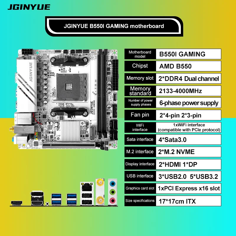 Win11付☆JGINYUE B550i GAMING Mini-ITX AM4 Jingyue B550i GAMING Mini ITX Motherboard DDR4 Memory Support AM4