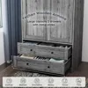 71" wooden armoire wardrobe closet. Modern functional tall storage cabinet with adjustable shelf and hanging rail. 4