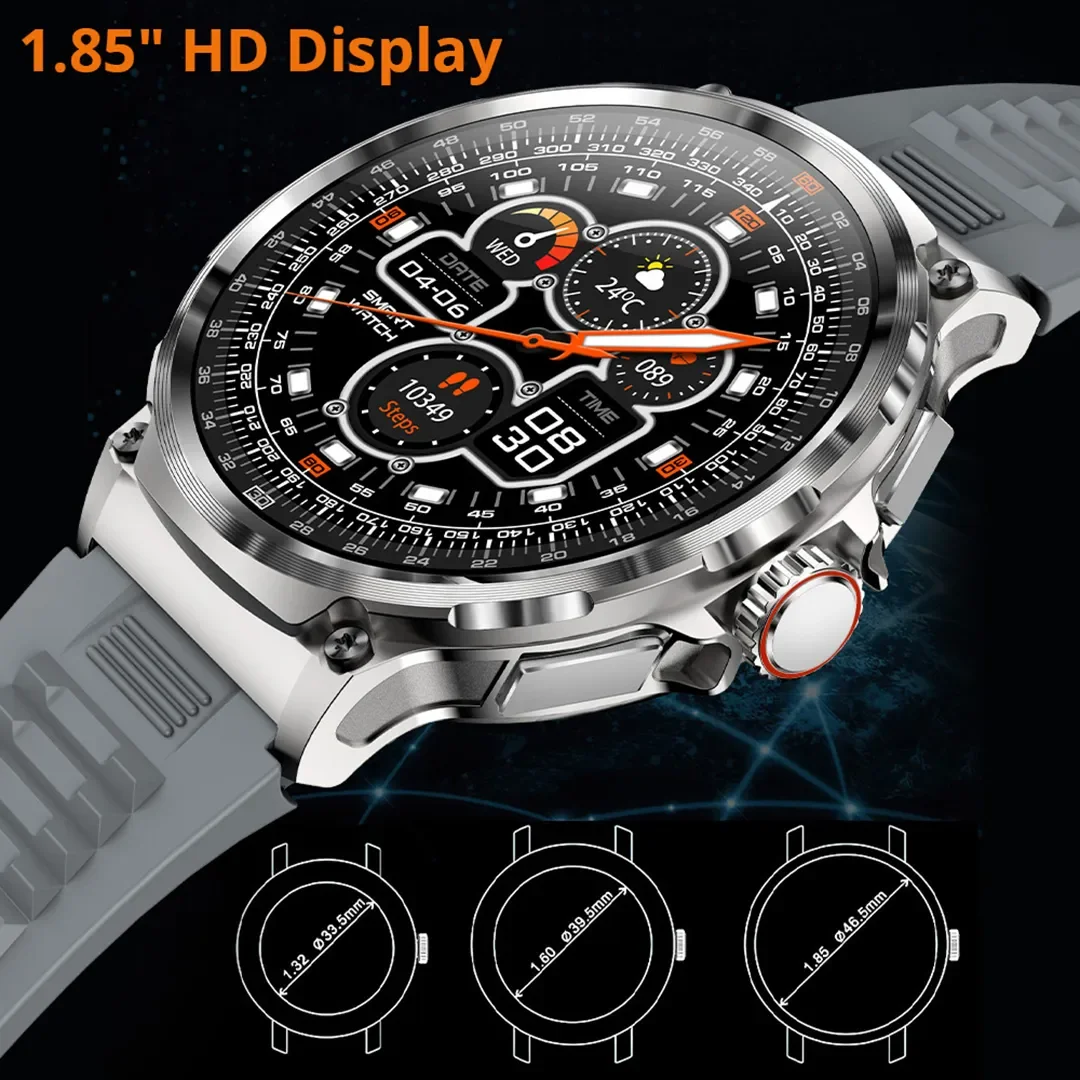New 710mAh Bluetooth Call Smart Watch Men Sports Fitness Watches 1.85"HD Heart Monitor Waterproof Smartwatch For Android IOS