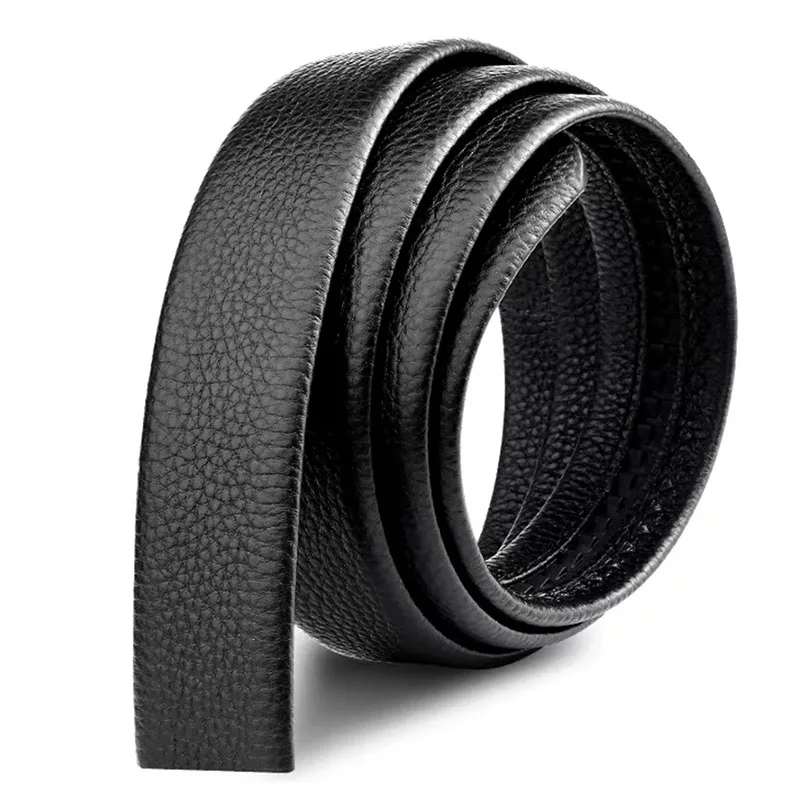 Leather Belt Waist Belt Mens Belt Toothless Automatic Buckle Belt 125/130CM Fashion Men's Cow Leather Automatic Buckle Belt Luxury Waist Ratchet Business