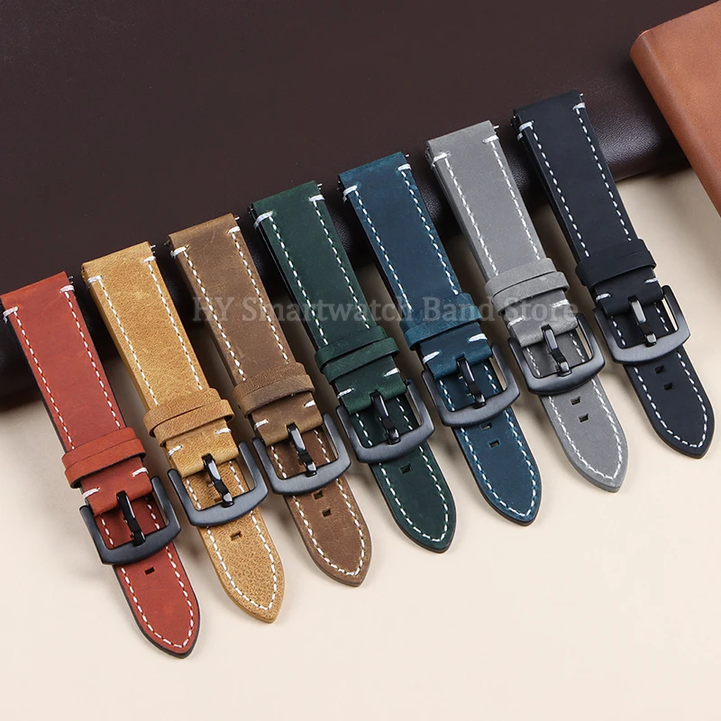 Elegant Leather Quick Release Watch Band - Versatile Fit & Sporty Design