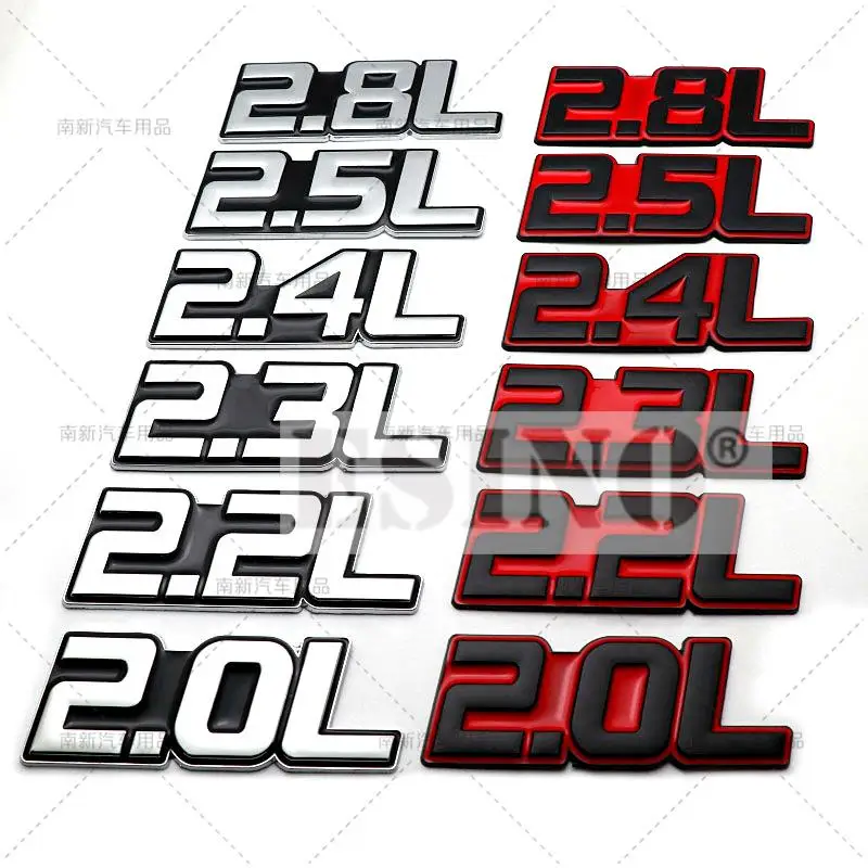 

Car Styling 3D Metal Chrome Zinc Alloy Adhensive Emblem 2.0L 2.2L 2.3L 2.4L 2.5L 2.8L Body Trunk Fender Badge Accessory