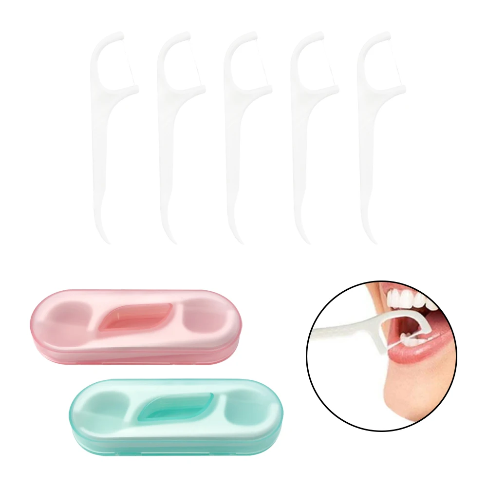 Teeth Flosser Storage Box Floss Pick Dispenser 10PCS
