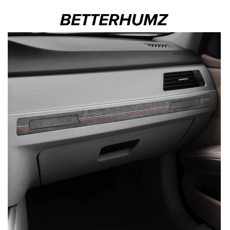Made Of Alcantara For BMW 3 Series E90 E92 E93 Car Copilot Cup Holder Panel Trim M Performance Sticker Auto Interior Accessories