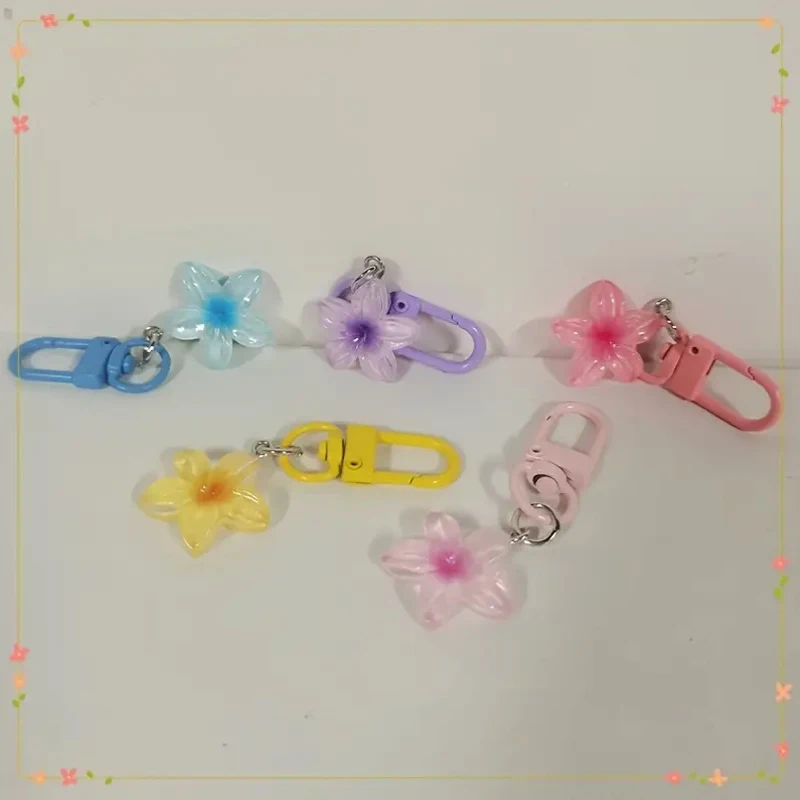 Wholesale Cherry Blossom Flowers Keychain Handbag Decor Keyrings Pendant Bag Hanging Accessories