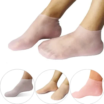 2 pezzi calzini in silicone per la cura dei piedi calzini in gel idratante anti-screpolature pelle morta screpolata rimuovi protezione sollievo dal dolore strumenti per pedicure 1
