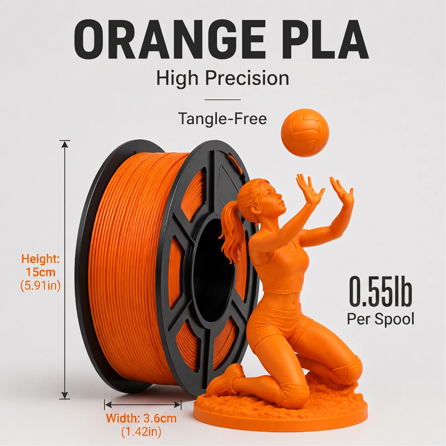 PLA+ 3D 프린터 필라멘트 번들 1KG 총 1000g 500g 250g 싱글 롤 그레이 옐로우 오렌지 퍼플