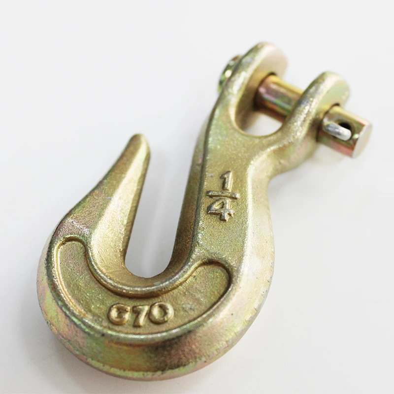 1/4" Clevis Grab Hook Safety Latch Zinc-Plated Clevis Slip Hook Latch Grade 70 clevis grab hook