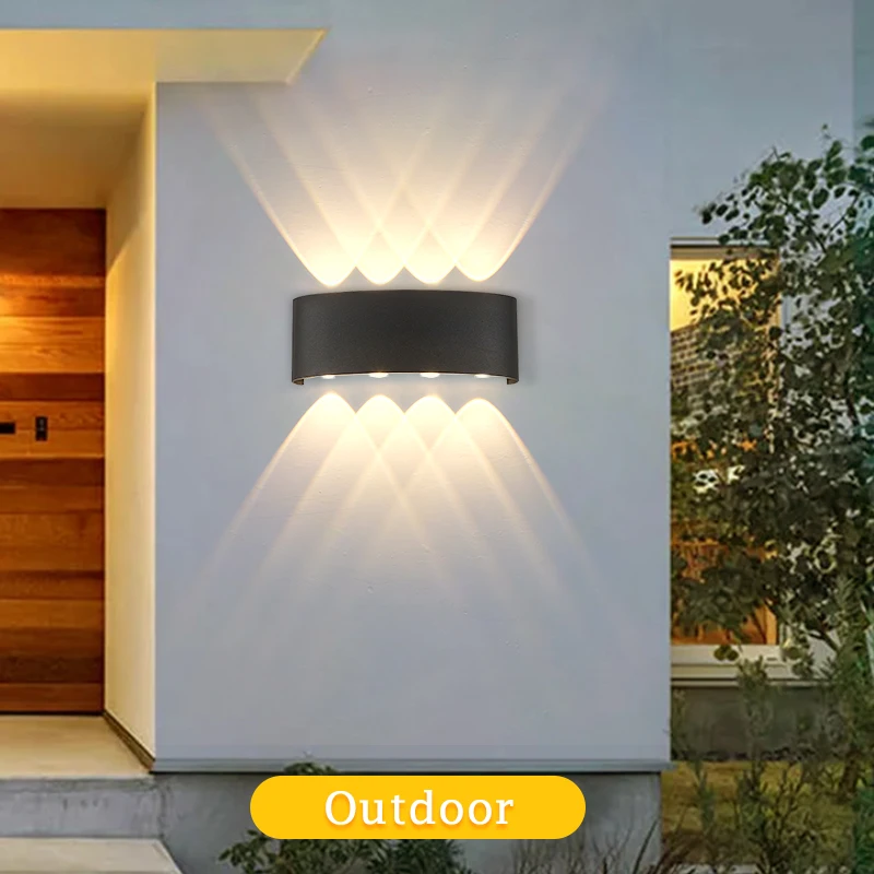 Lampu LED dinding Interior lampu lampu IP65 tahan air desor 110V220V Aluminium atas dan bawah pencahayaan untuk taman rumah