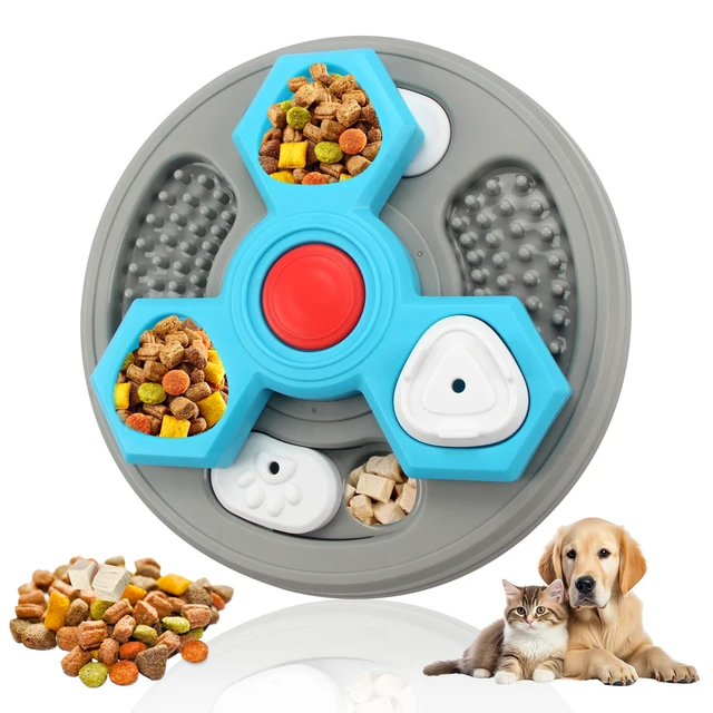 2-Layers Dog Puzzle Toys Slow Feeder Food Dispenser