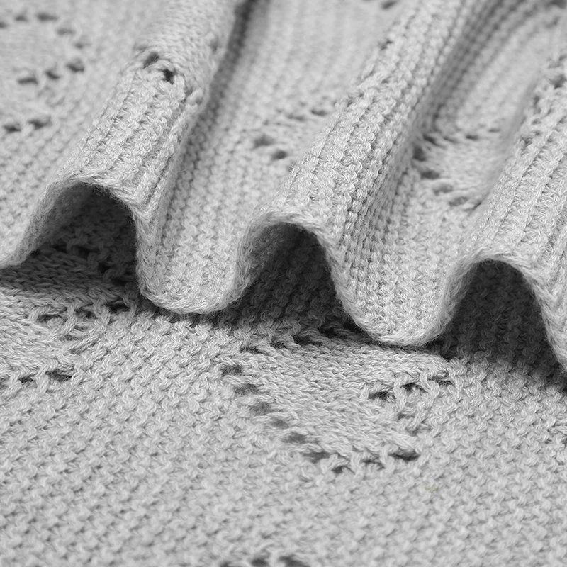 Baby Cotton Blankets Knitted Newborn Boys Girls Stroller Nursery Bedding Cradle Quilt 100*80cm Infant Swaddle Wrap Crib Cellular 4