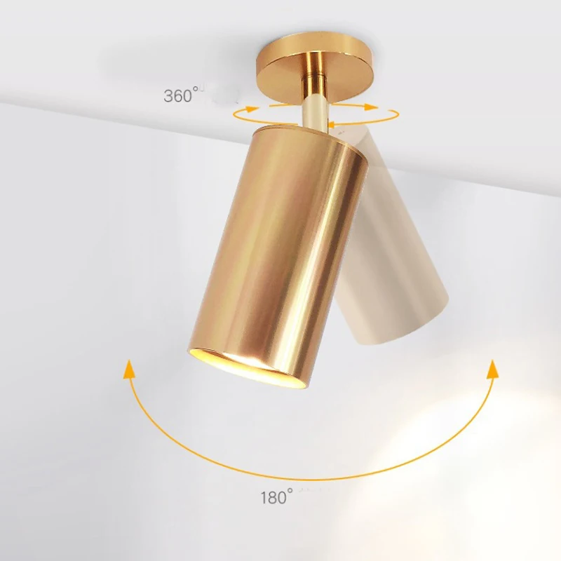 Golden Vintage Industrial Wall Sconce Light GU10 Black White Surface Mounted Rotatable Ceiling Track Bedroom Store Aisle Fixture 4