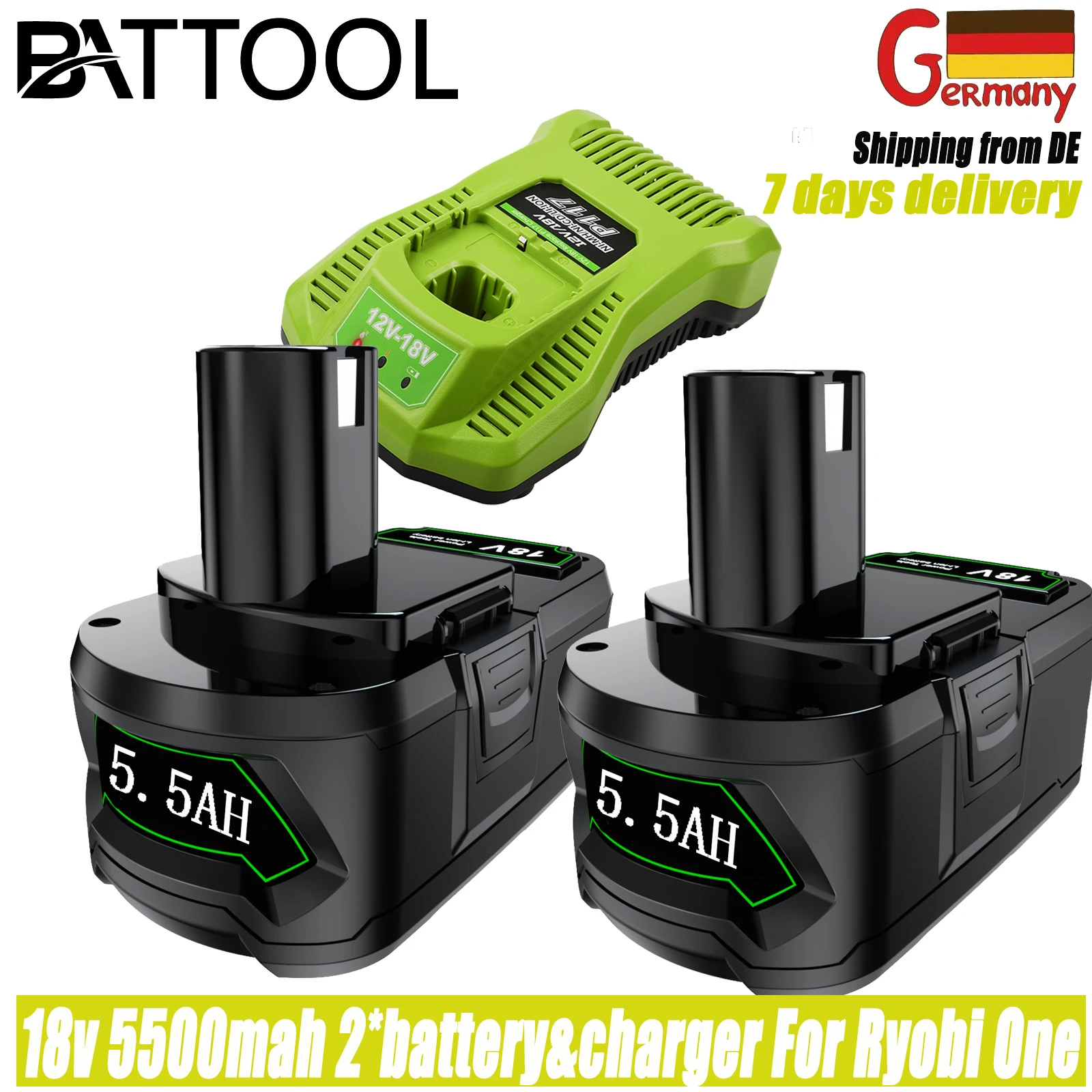 P108 Rb18L50 Per Ryobi One + Plus 18V Lithium + P102 P103 P104 P107 P117 18-Volt Rb1850X Rb18L30 Bpl1820 Batteria Per Utensili A Batteria