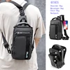 Men Small Backpack Chest Pack Shoulder Bag with USB Charging Port Travel Male Waterproof Nylon Sling Messenger Cross body Bags 1