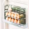 Upgrade Refrigerator Container Egg Rack - Portable Multi-layer Egg Tray Storage Box with BPA Free Reversible Timer 5