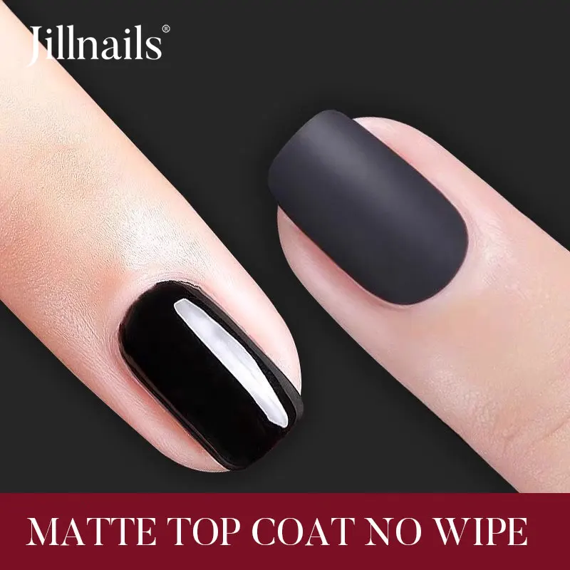 Jillnails Matte Top Coat No Wipe Matt Topcoat Non Stick UV Led Gel Polish Varnish 4