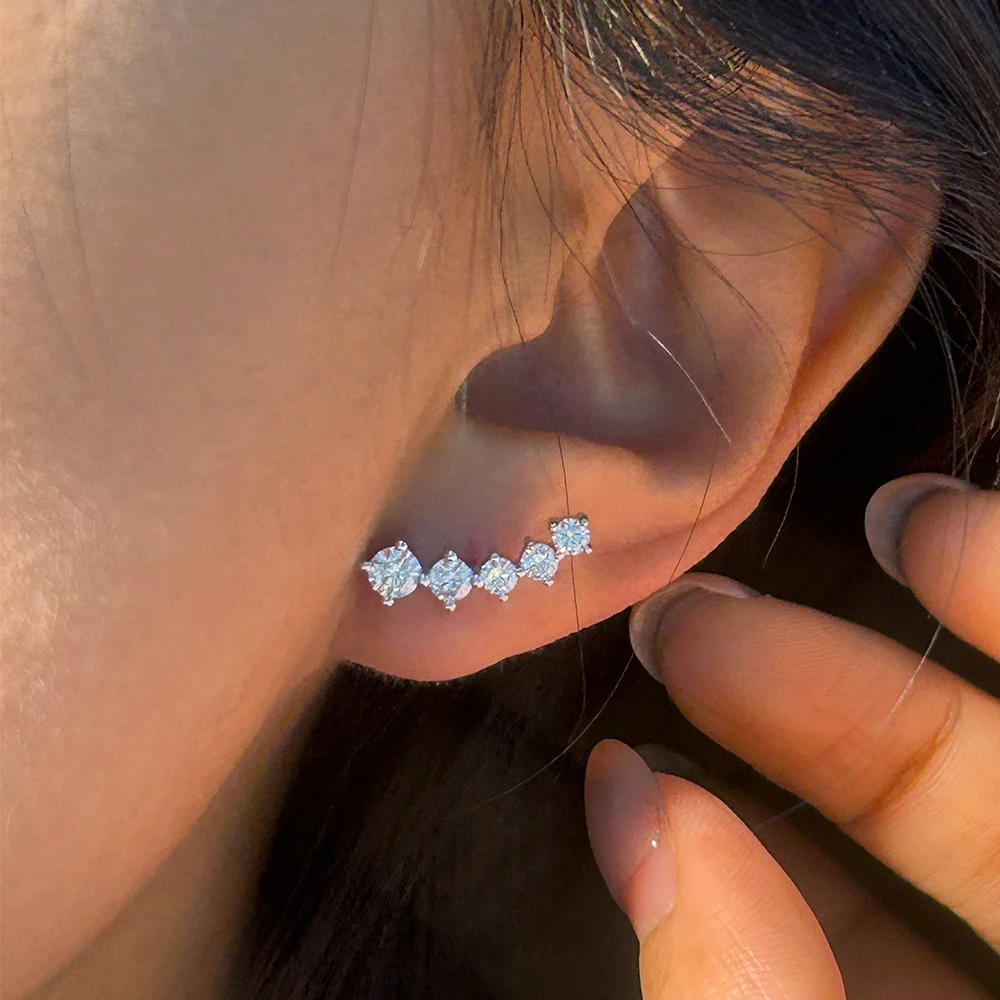 real d color moissanite diamond earrings gra certified 925 sterling silver sparkling smile stud earrings for women jewelry gift Real D Color Moissanite Diamond Earrings GRA Certified 925 Sterling Silver Sparkling Smile Stud Earrings for Women Jewelry Gift 6
