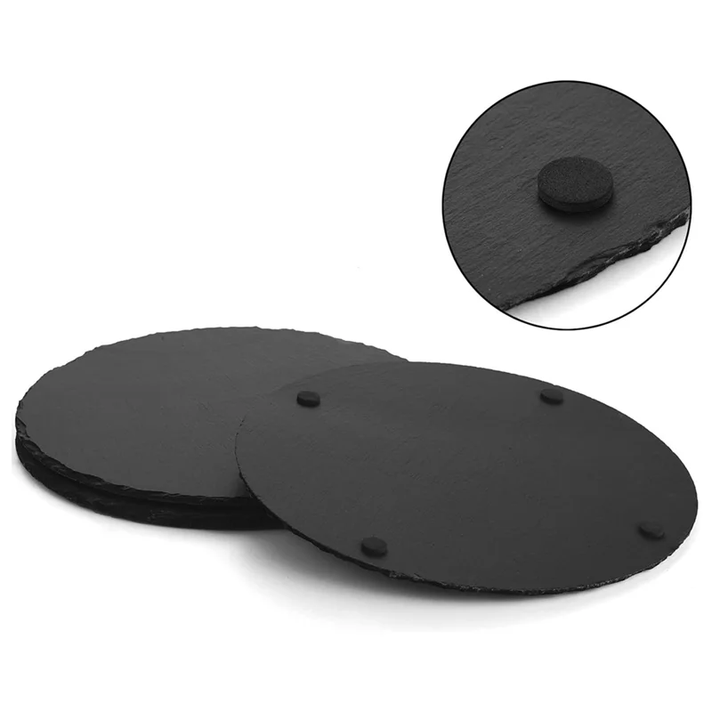 Slate Round Cheese Board, Natural Stone Tray For Serving Cheese, Charcuterie, Sushi, Appetizers, And Mor Durable