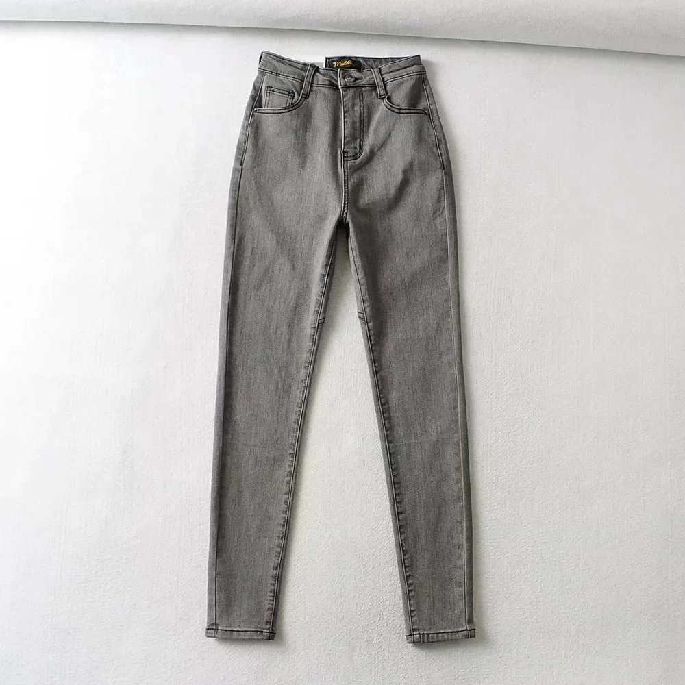 High High Waisted Jeans For Women Silm Fit Sexy Cotton Jean Ladies Street Elegant Temperament Casual Denim Pant Female