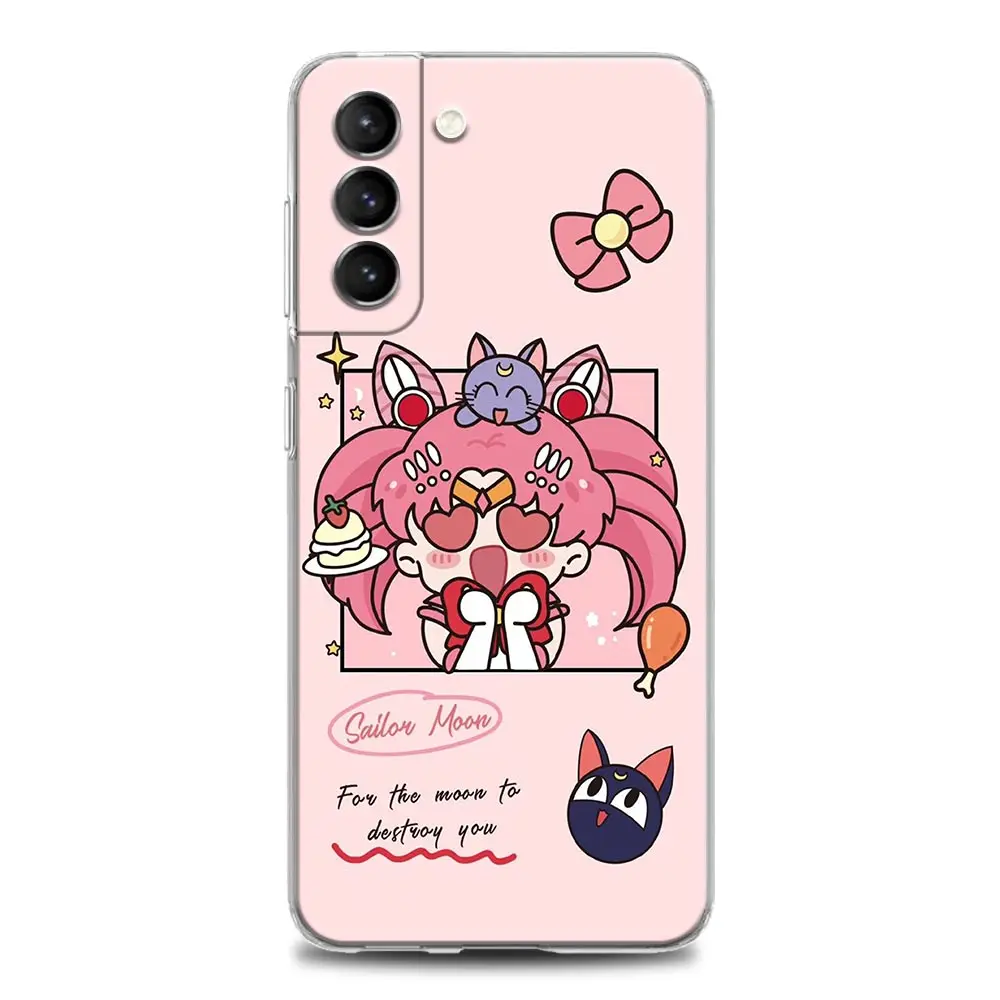 samsung cute phone cover Anime Cute Cartoon Sailor Moon Clear Phone Case for Samsung S9 S10 4G S10e S20 S21 Plus Ultra FE 5G M51 M31 S M21 Soft Silicone samsung flip phone cute Cases For Samsung