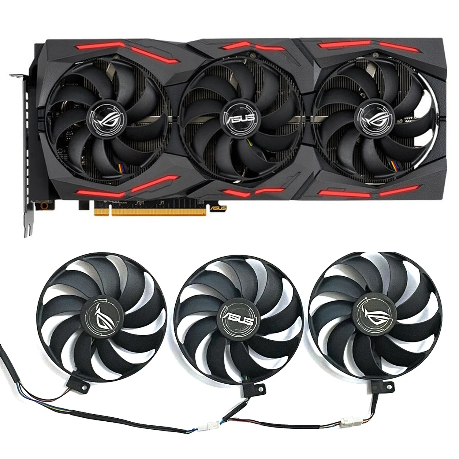 Gpu Refrigerador Ventilador para Asus Rog Strix rx 5600 xt 5700 5700xt Rx5700 Gráficos Ventilador Mais Frio Peças 87 mm dc 12v 0.50a 7pin Rx5700xt