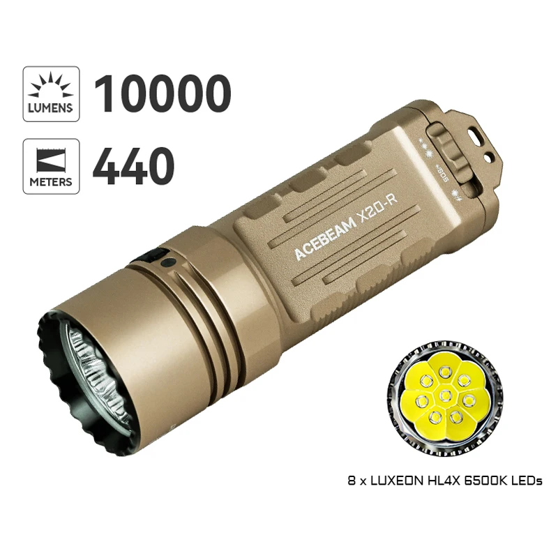 ACEBEAM Tactical Flshlight X20-R Output SFT-25R LED 8000 Lumen 645