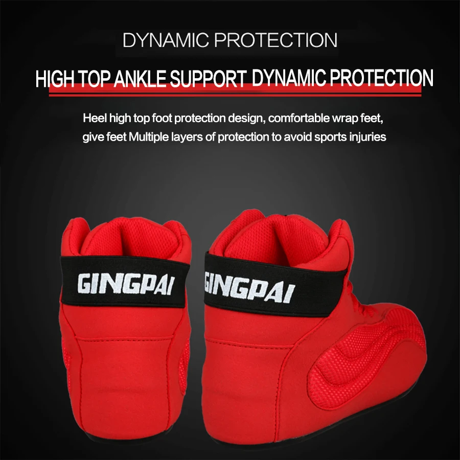 GINGPAI Training Wrestling Shoes Men female Fitness Boxing Shoes Mesh Breathable Boxing Men High Quality Wrestling