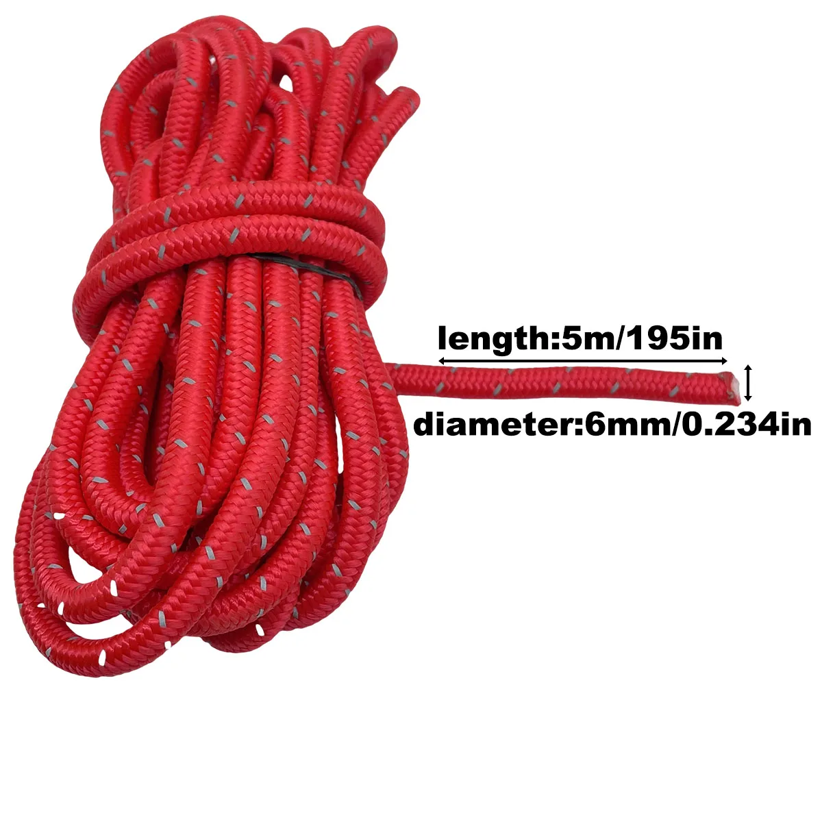 5m 6mm Thick Rope Reflective Camping Wind Rope Tent Multifunction Line Outdoor Sports Hiking Tent Accessories Outdoor Tent Ropes Camping Tent Accessories Camping Rope Buckle Camping Cord Buckles Camping Clothesline Rope