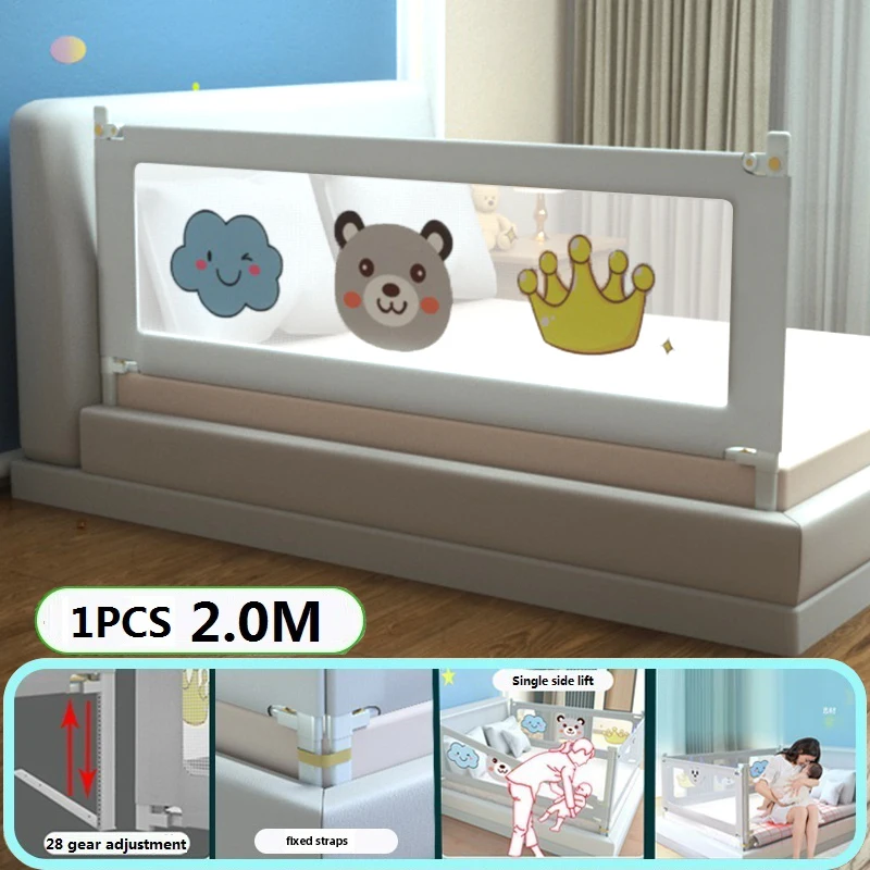IMBABY 200CM Bed Safety Rails Liftable Bed Guardrail Portable Baby Safety Barrier Portable Crib Protector Beds Fence for Kid
