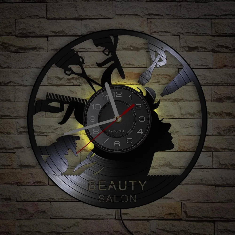 Details about   LED Vinyl Clock Grooming salon LED Wall Decor Art Clock Original Gift 416 