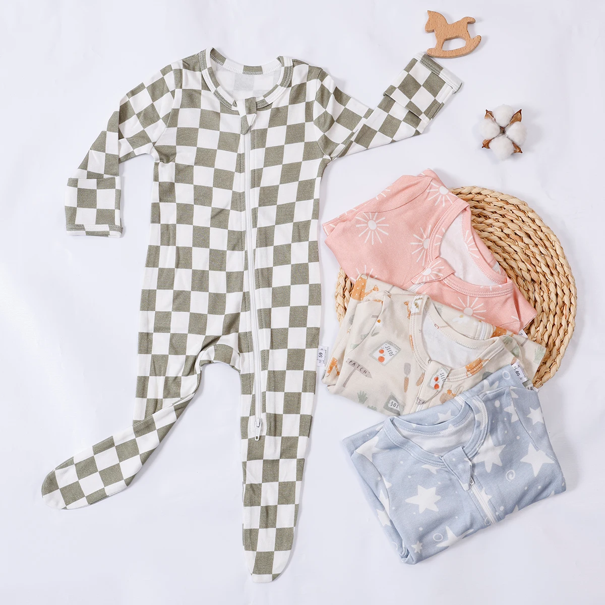 HappyFlute New Print Soft Bamboo Cotton Jumpsuit Footbinding Baby Romper Spring and Autumn Baby Boy&Girls Newborn Clothings 2