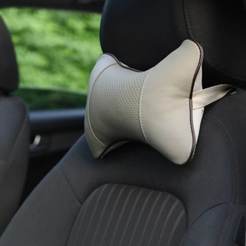 Cuscino per il collo del poggiatesta dell'auto per la sedia del sedile cuscino in Memory Foam per Auto fodera in tessuto supporto da viaggio per poggiatesta morbido per alleviare il dolore alla testa