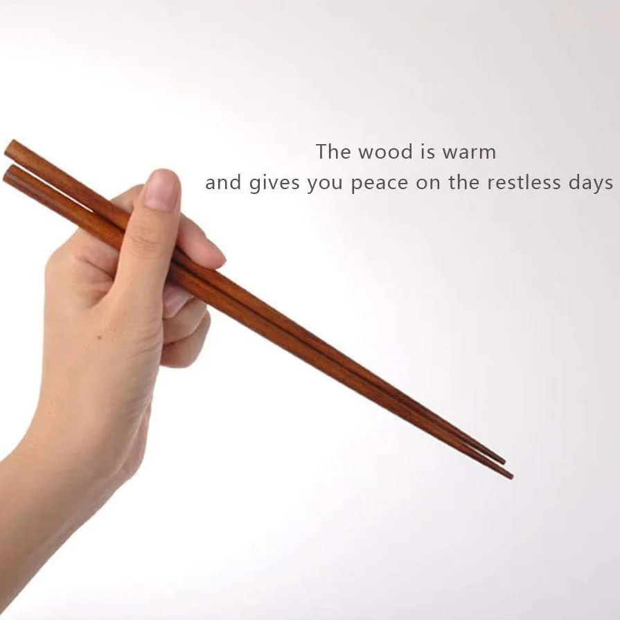Teak Wooden Spoons and Chopsticks Set Non-Stick Spoons Soup-Teaspoon for Kitchen Cooking Utensil Tools