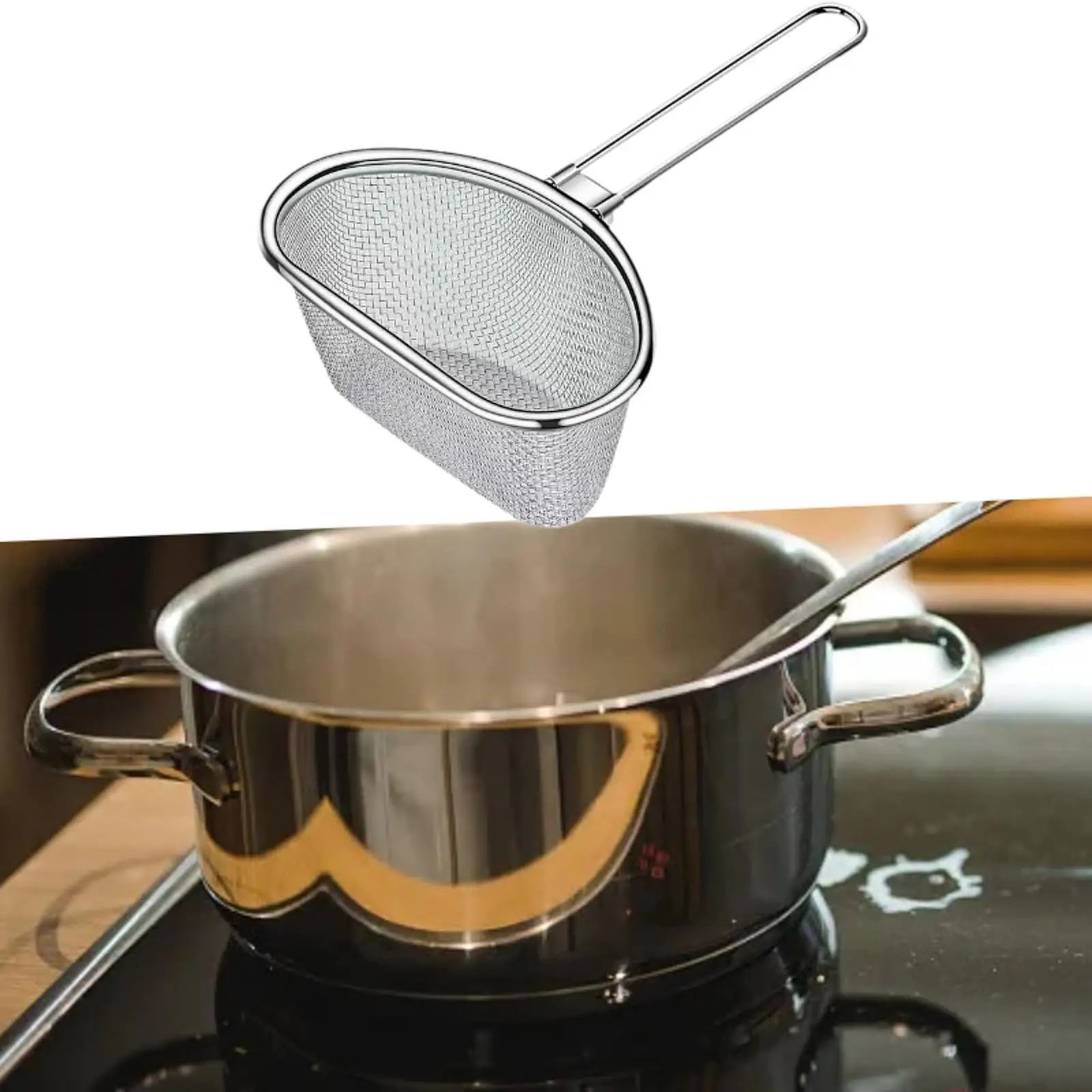 Noodles Strainer Stainless Steel Food Colander Sifter Fry Basket Spaghetti Strainer Spoon for Cooking Camping Noodles Pasta Noodles Strainer Stainless Steel Food Colander Sifter Fry Basket Spaghetti Strainer Spoon for Cooking Camping Noodles Pasta