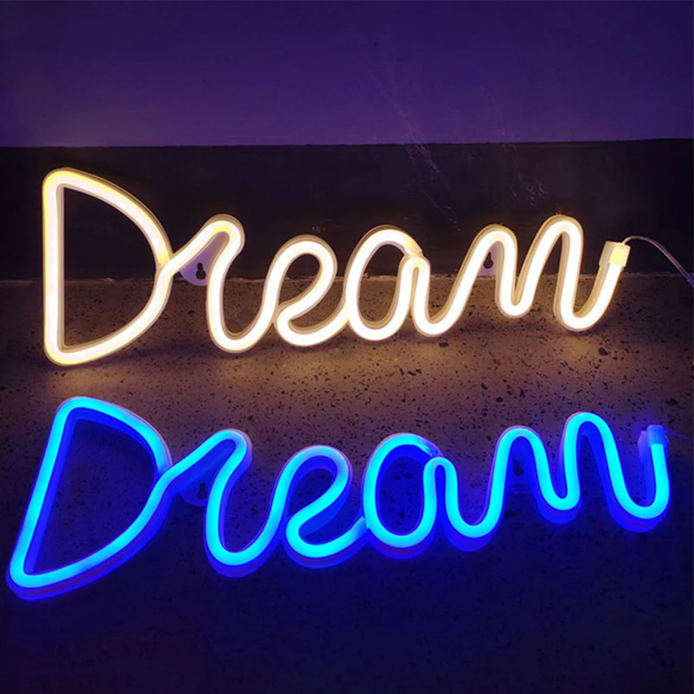 Led Letter Sign Light Dream Shape Neon Lamp Usb Charging LED Light Up Letter Lamp Birthday Wedding Holiday Supply Wall Decor
