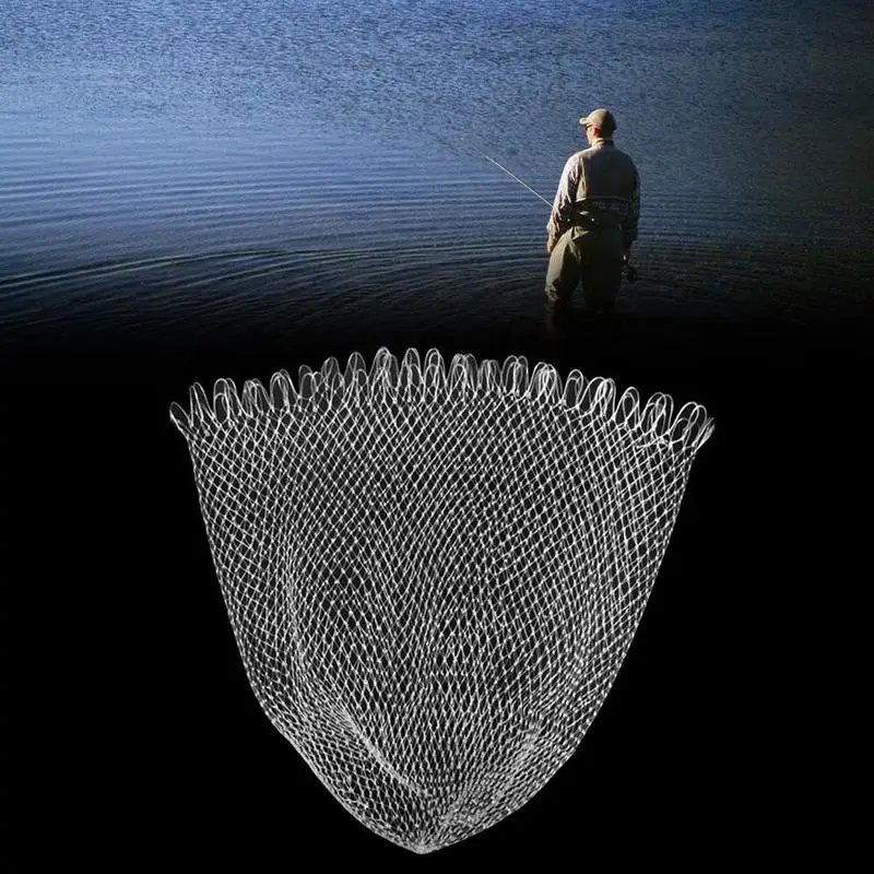 Nylon Small Mesh 30/40/50/60cm Fishing Net Collapsible Landing Folding Dip Carp Fish Net Trap Hole Rhombus Tools Outdoor Fi M7l0