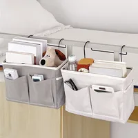 Multifunctional Bedside Sofa Hanging Storage Bag, Fabric Hanging Basket Bedside Shelves for Dormitory and Apartment Storage 1