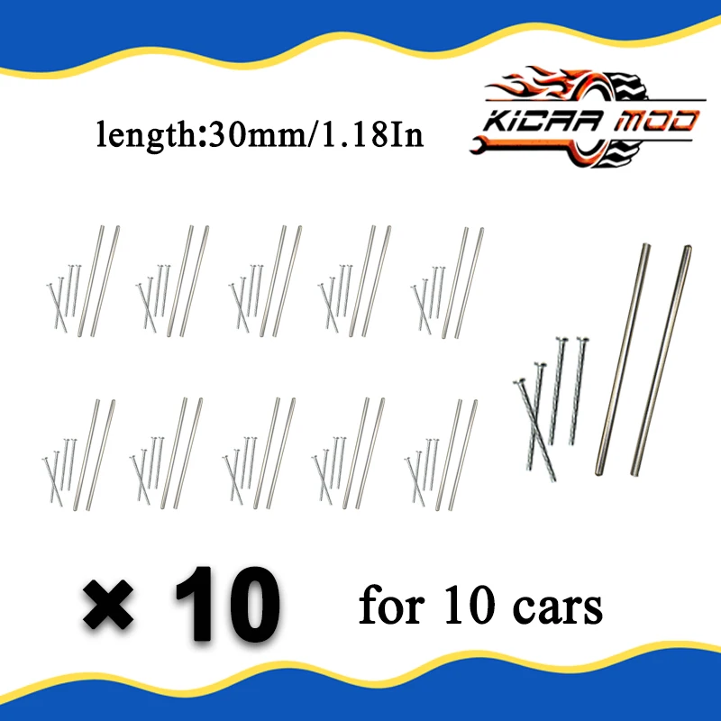 1/64 Modellauto-Radachsen als Ersatzteile für Matchbox Tomica Druckguss-Modellautos (10 Sets) – Detail 4