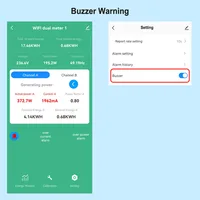 Tuya Smart New WiFi Energy Clamp Bidirectional Meter with Buzzer Alarm for Threshold App Monitor Export Import Power AC110V/240V 2