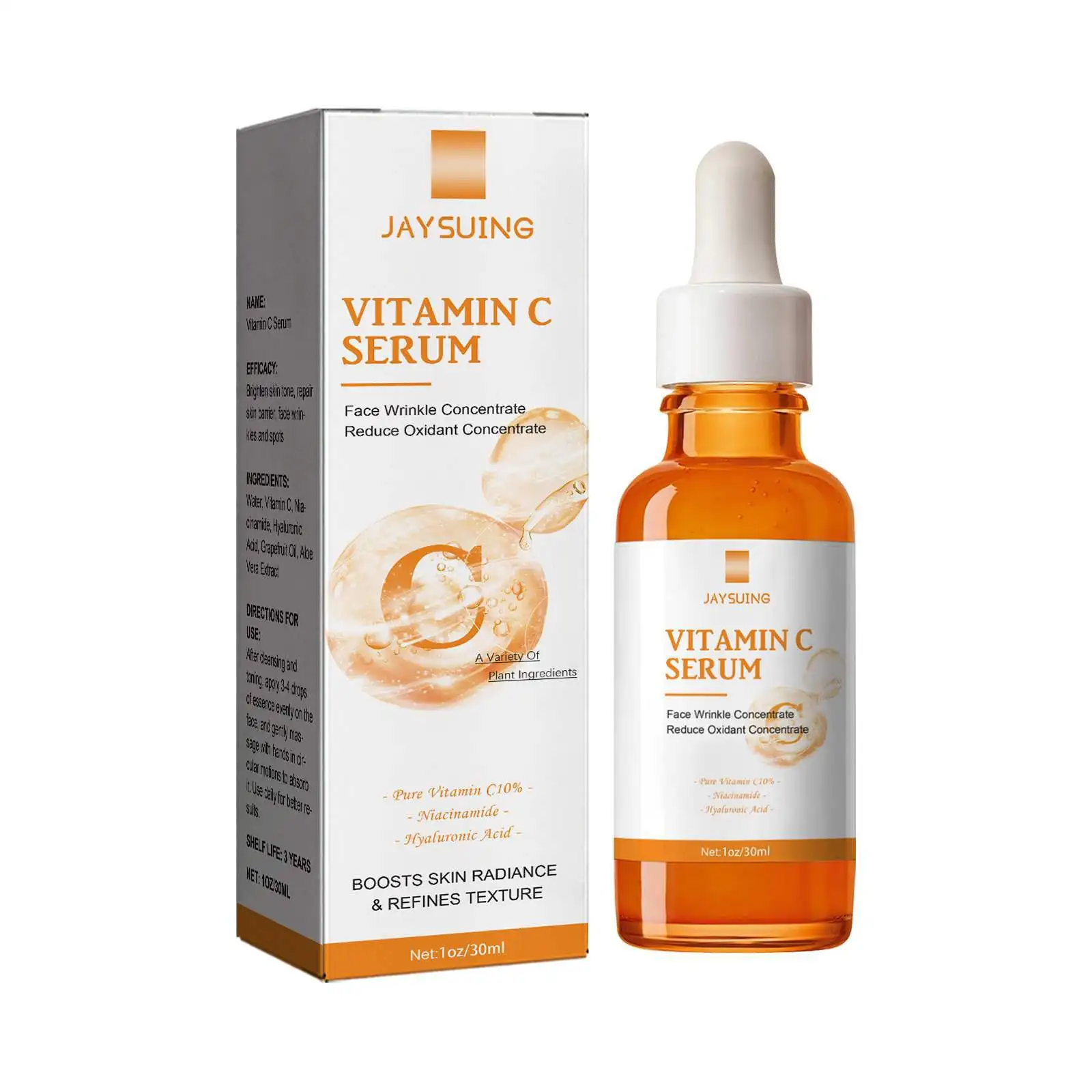 Jaysuing Beauty Health Vitamin C Moisturizing Face Serum C10 Hydrating Nourishing Shrink Pores Firming skin Facial Skin Care