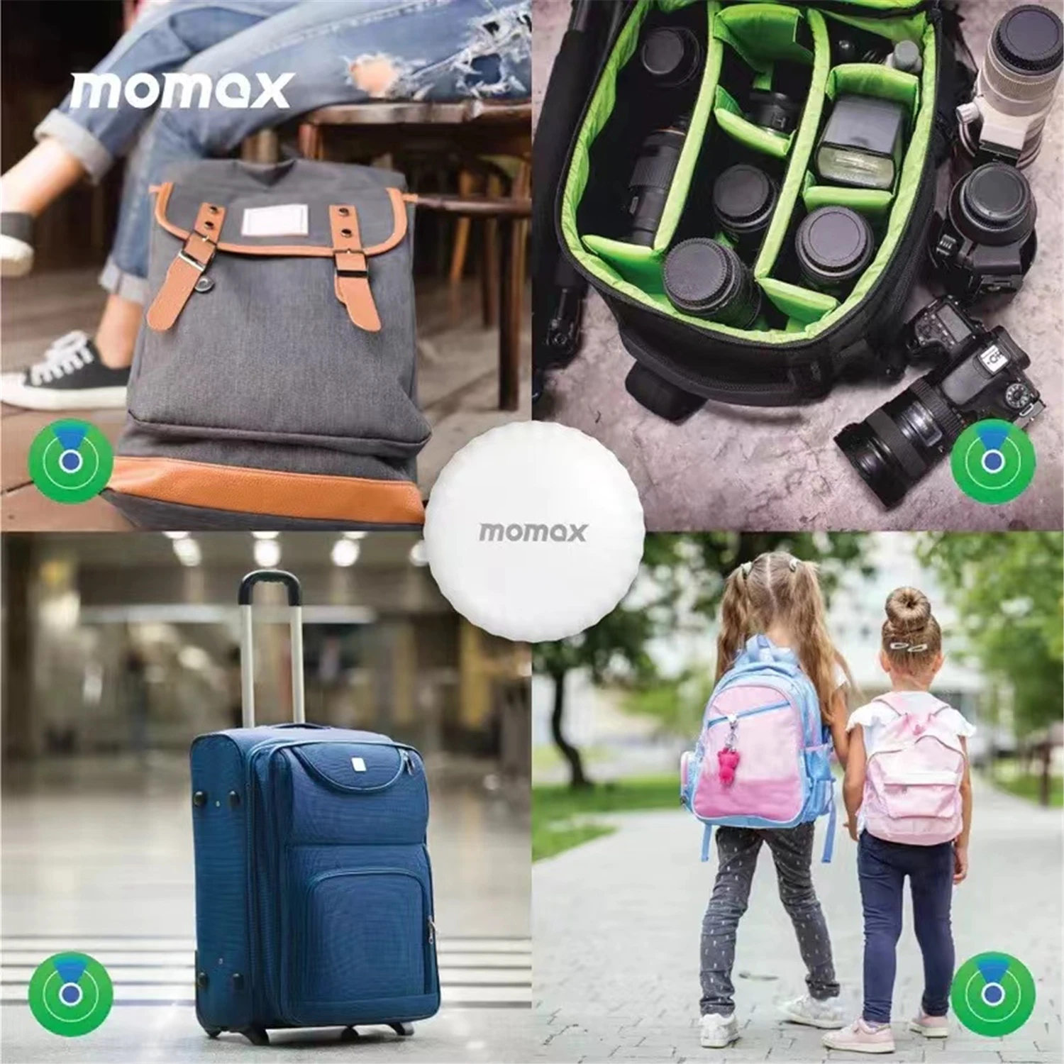 MOMAX Tracker Tag Lost Key Finder Works with Apple Find My APP Sound Location Locator Pintag for Luggage Suitcase Wallet Pet Kid