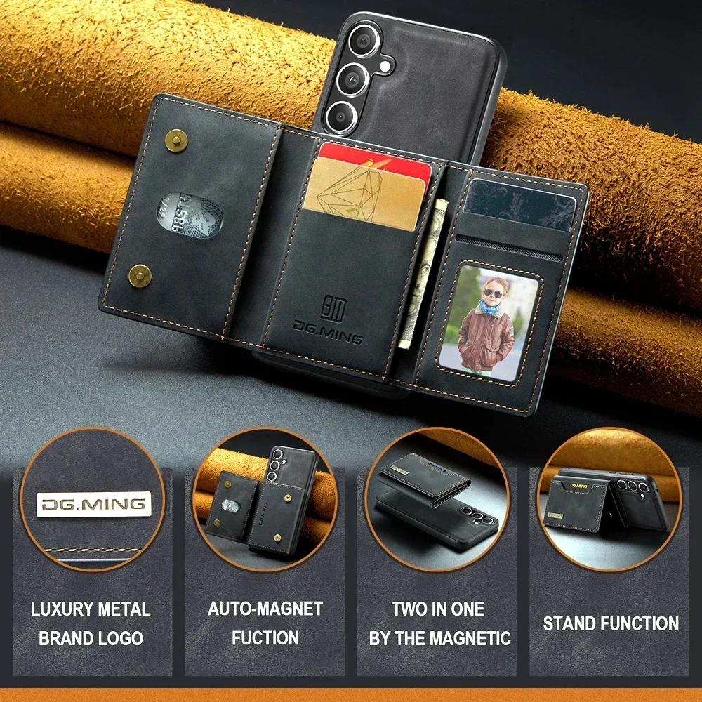 Premium Magnetic Leather Wallet Phone Case with Card Slots