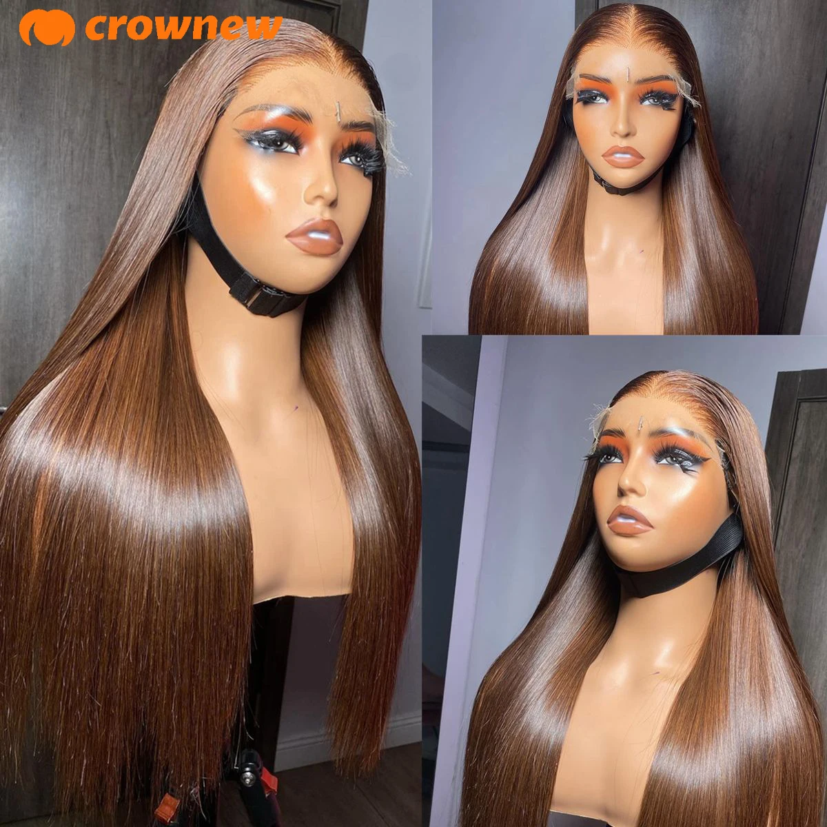 #4 Straight Lace Front Wigs Human Hair Colored Brown Human Hair Wig 13x4 13x6 HD Lace Frontal Wig Chocolate Brown human hair wig,human hair extensions,lace front wig,human hair wigs,front lace wig