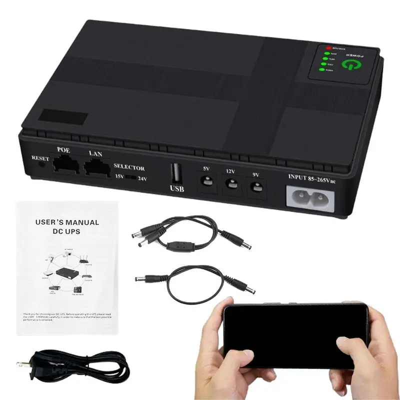 

5V/9V/12V Large Capacity Mini Portable UPS Backup Power Adapter For WiFi, Router Uninterruptible Power For LED Light