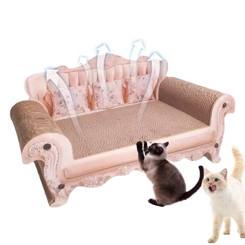고양이 골판지 주름진 스크래처 라운지 소파 침대 긁힘 패드 스크래치 보드, 새끼 고양이 발톱 연마기, 내마모성 애완 동물 장난감