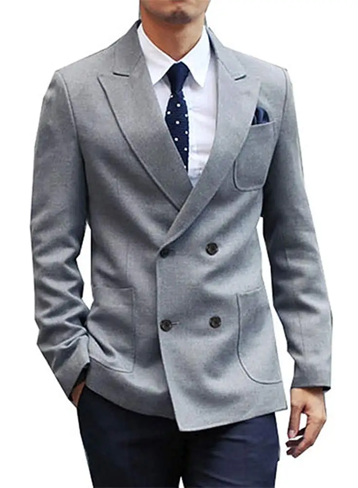 Description Picture 3 of itemMen's Machine Suit Peak Lapel Jacket Pants Double Breasted Party Tuxedo