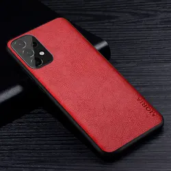 Étui de téléphone en cuir premium style affaires motif litchi rétro