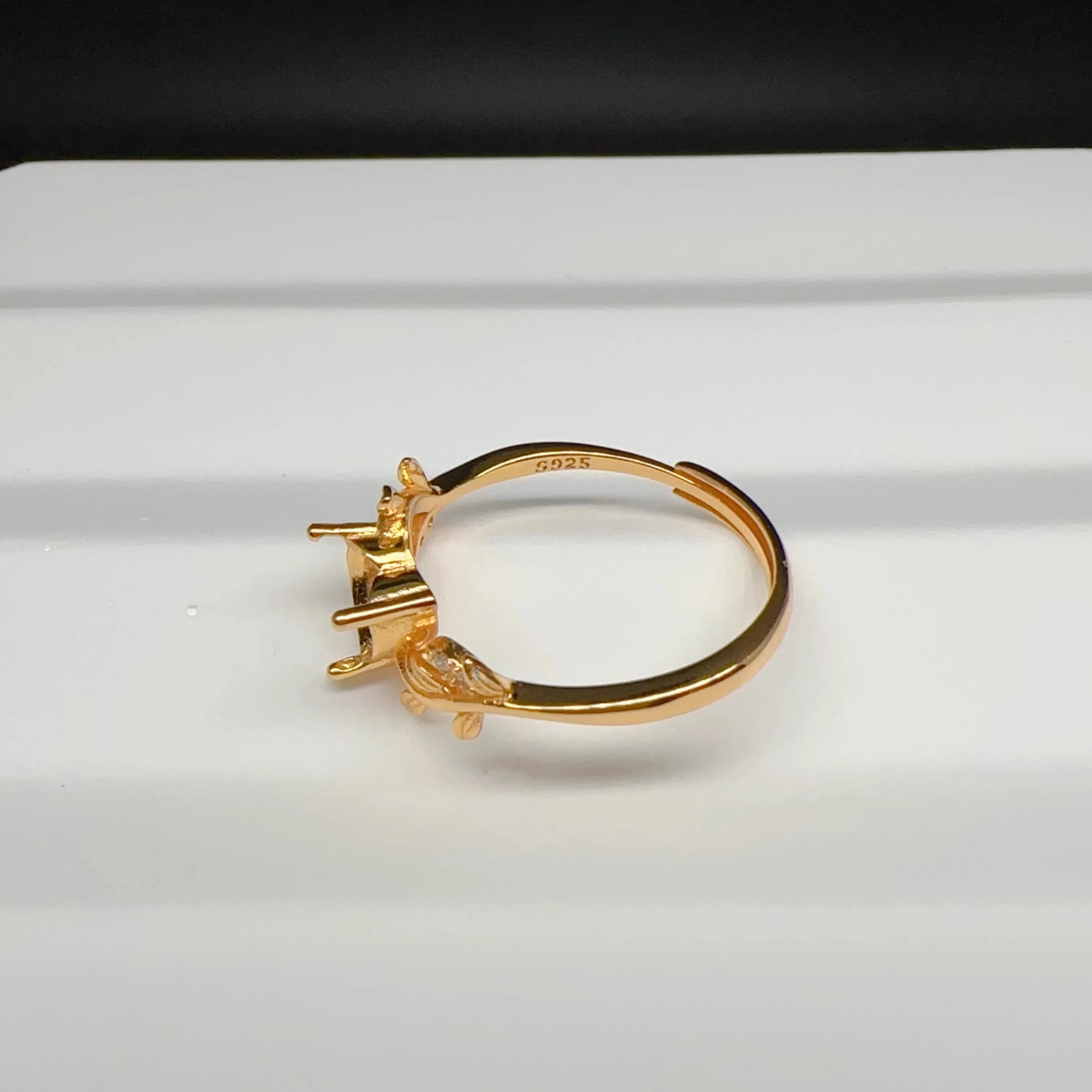 MeiBaPJ Inlay Heart-shaped 6mm Gemstone Fashion Ring Setting DIY Empty Holders for Women S925 Sterling Silver Fine Charm Jewelry 4