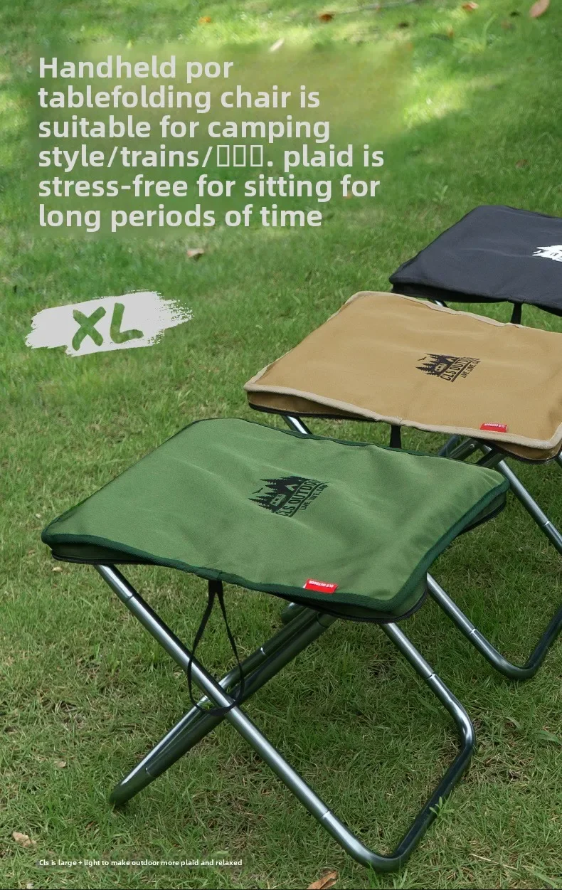 CLS&NOBANA Camping-Handtaschenstuhl, tragbarer, leichter Outdoor-Aluminium-Mattza-Stuhl, hochbelastbarer Reise-, Strand- und Angelstuhl – Detail 1